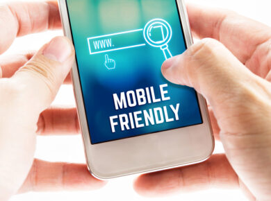 Mobile-friendly website displayed on a smartphone, emphasizing the importance of responsive design for user experience.